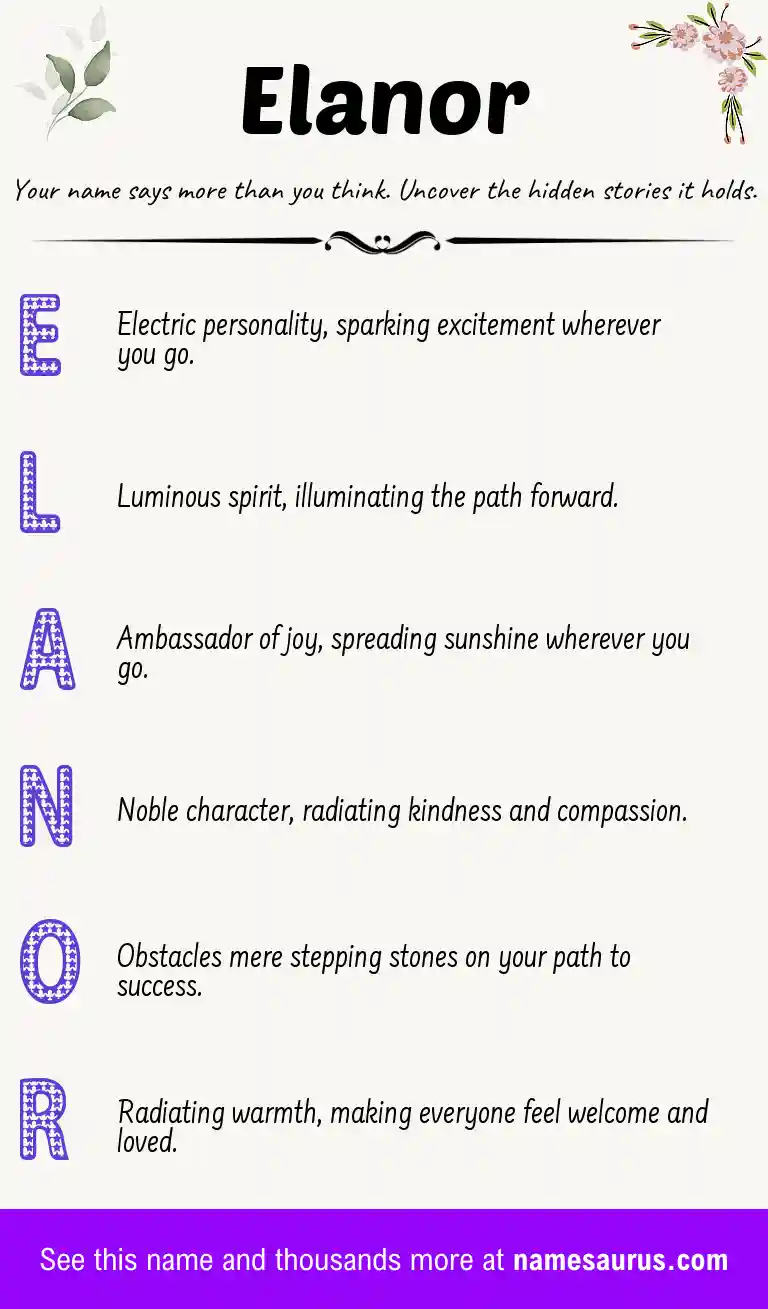 Acrostic poem about Elanor.