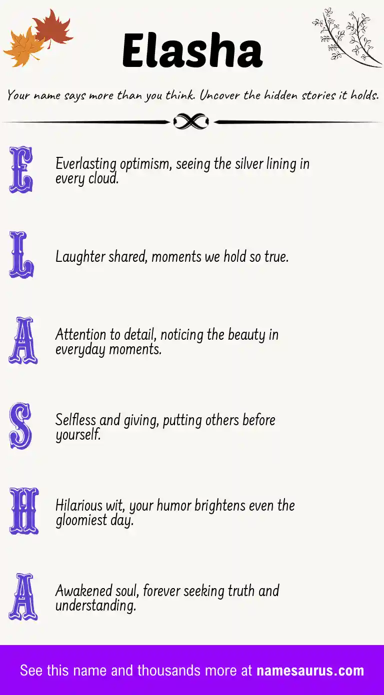 Acrostic poem about Elasha.