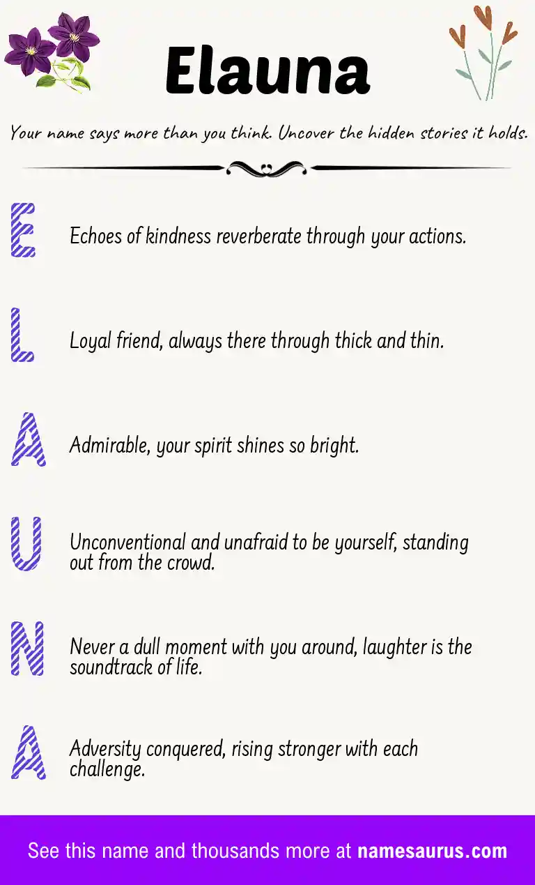 Acrostic poem about Elauna.