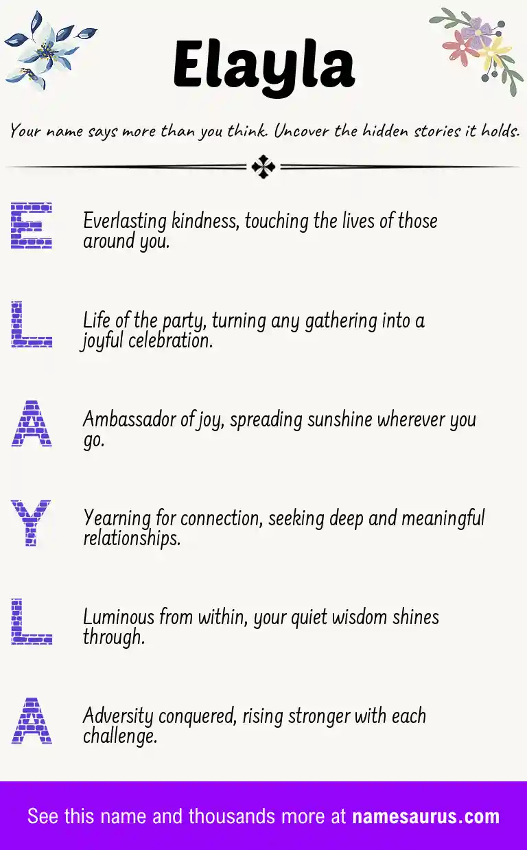 Acrostic poem about Elayla.