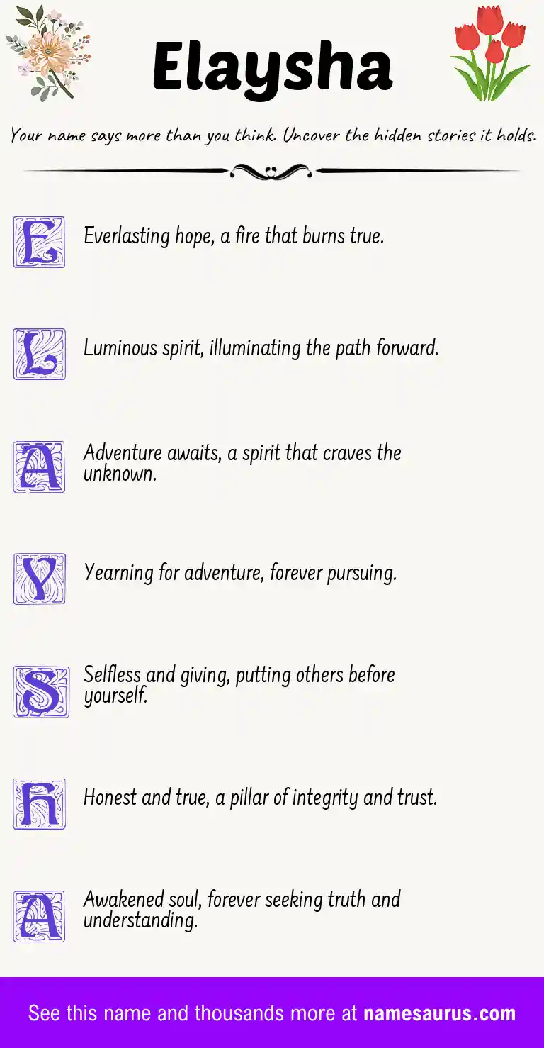 Acrostic poem about Elaysha.
