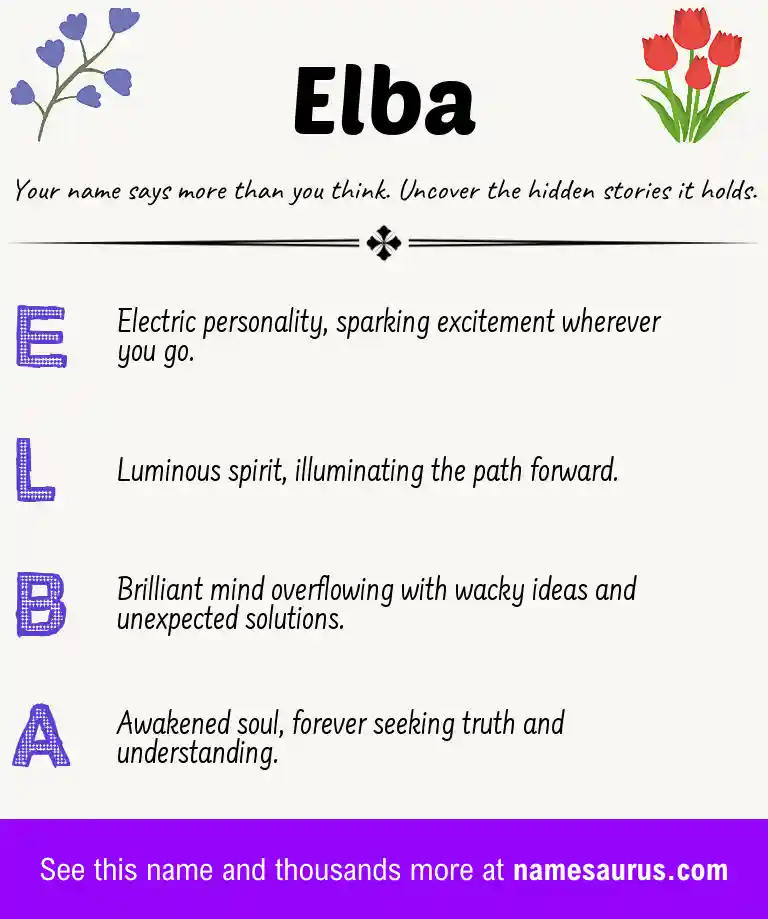 Acrostic poem about Elba.