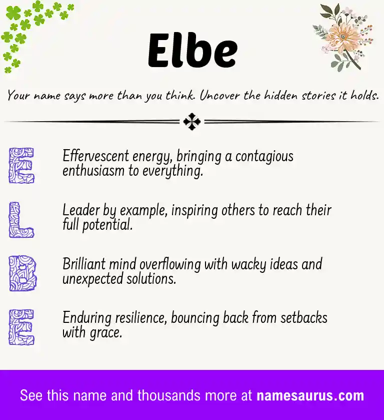 Acrostic poem about Elbe.