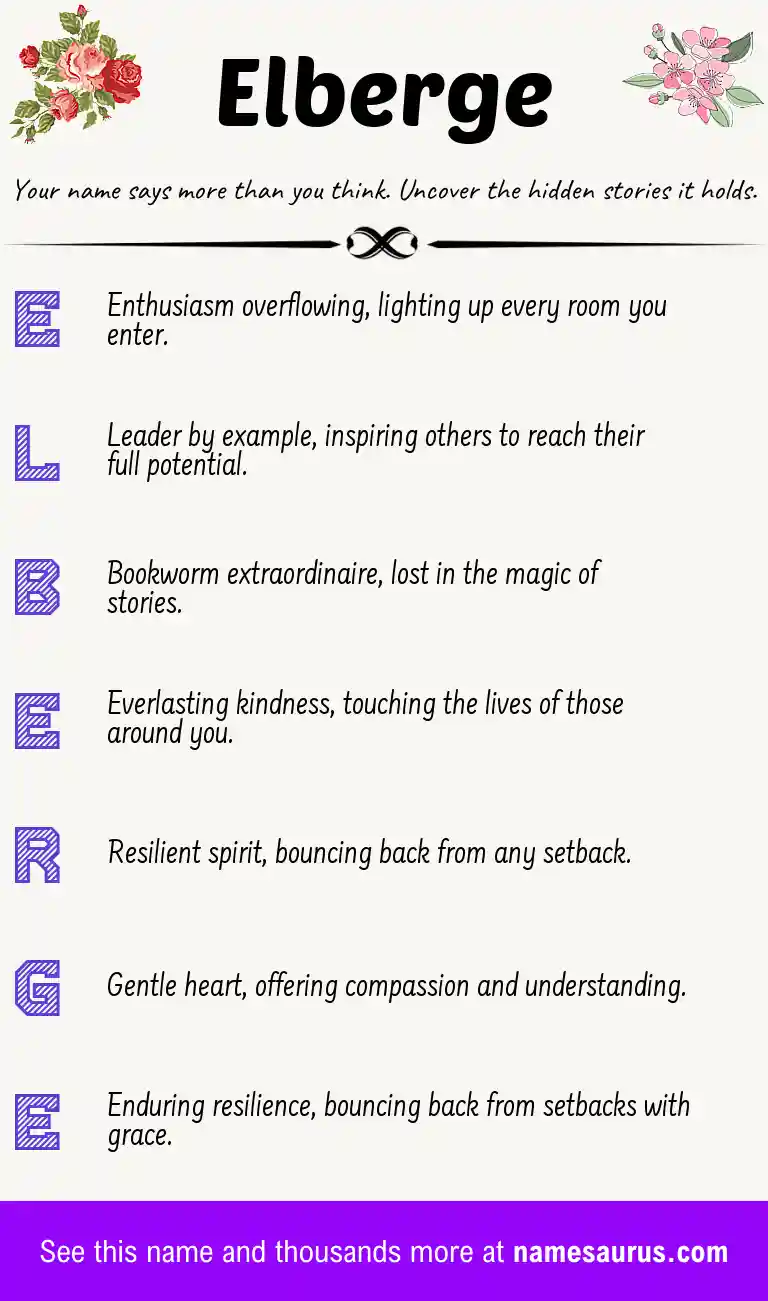 Acrostic poem about Elberge.