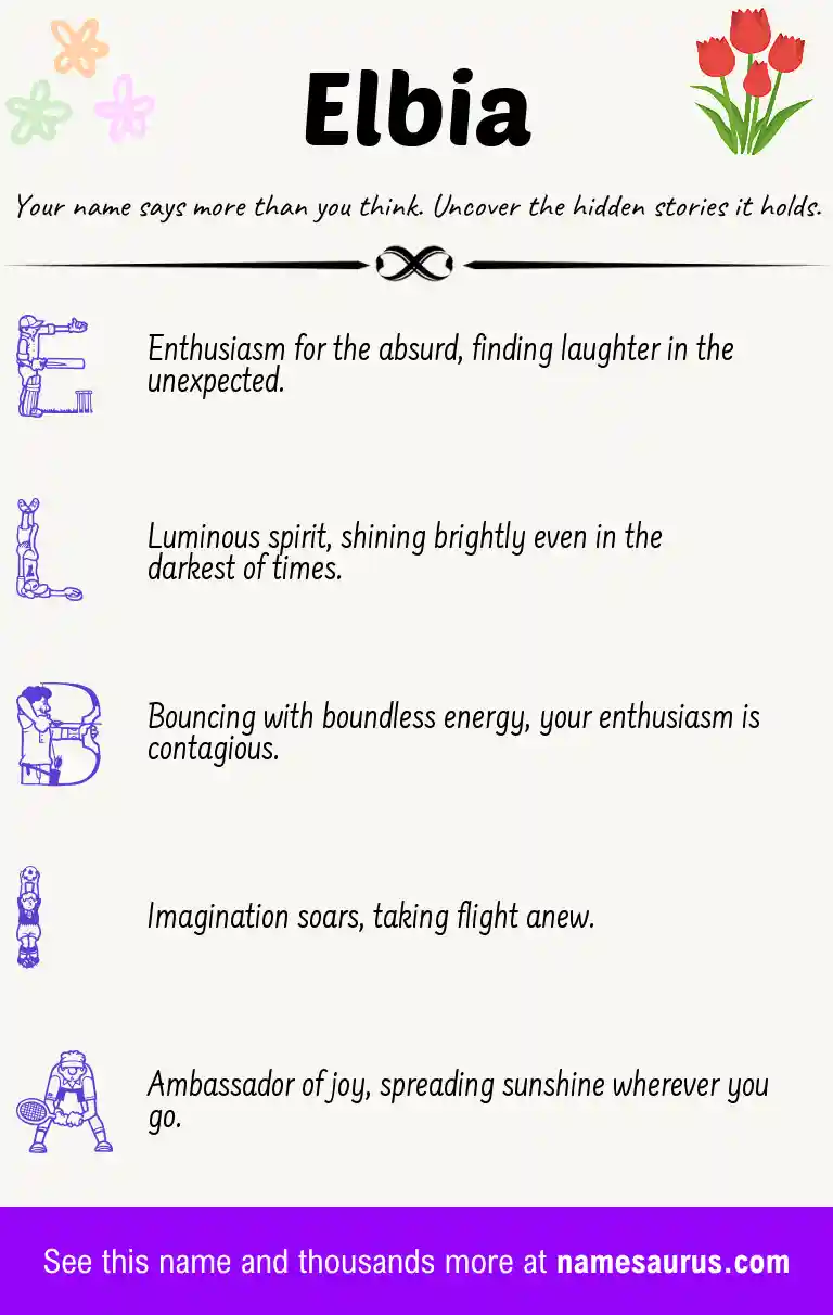 Acrostic poem about Elbia.