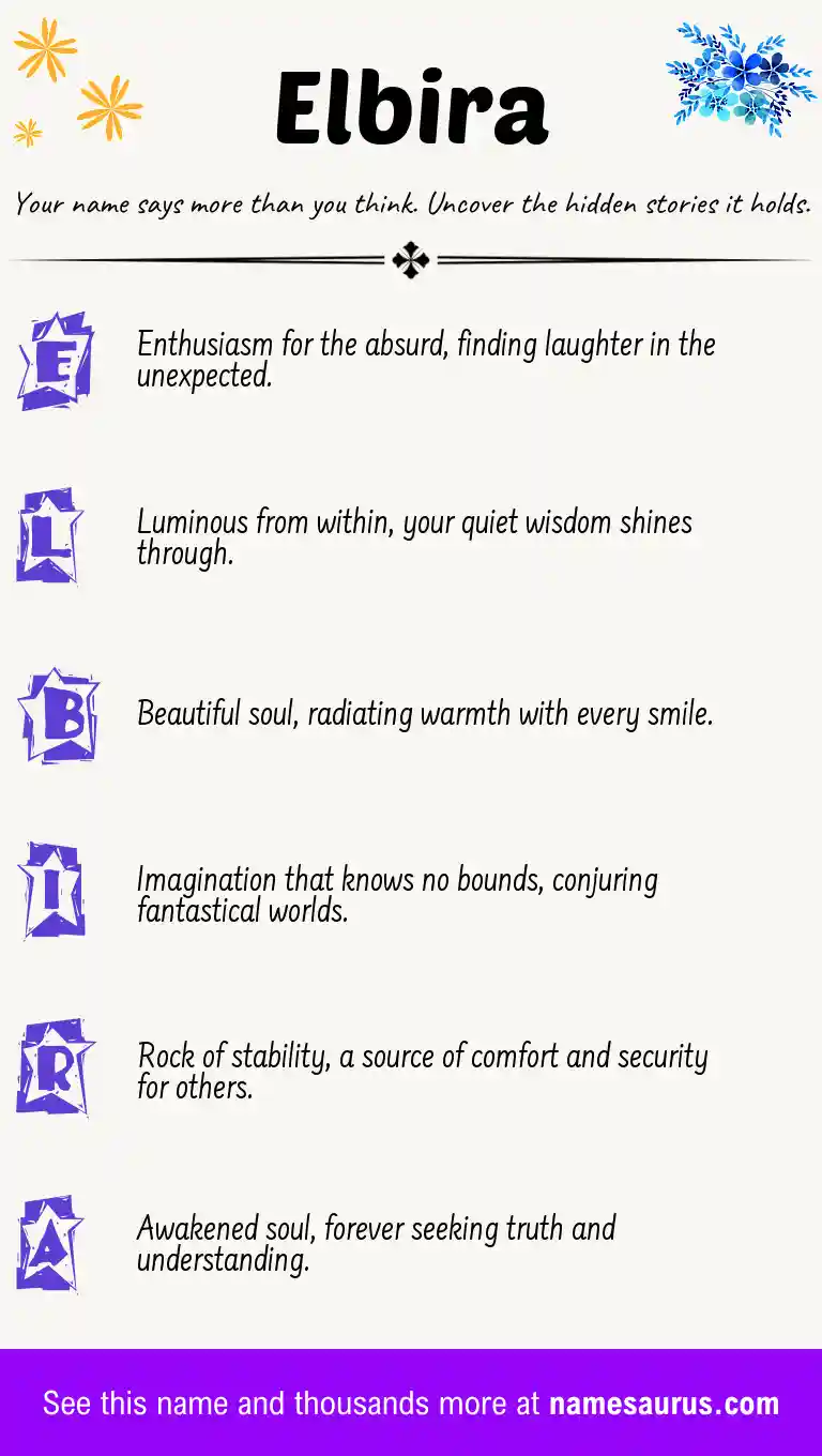 Acrostic poem about Elbira.