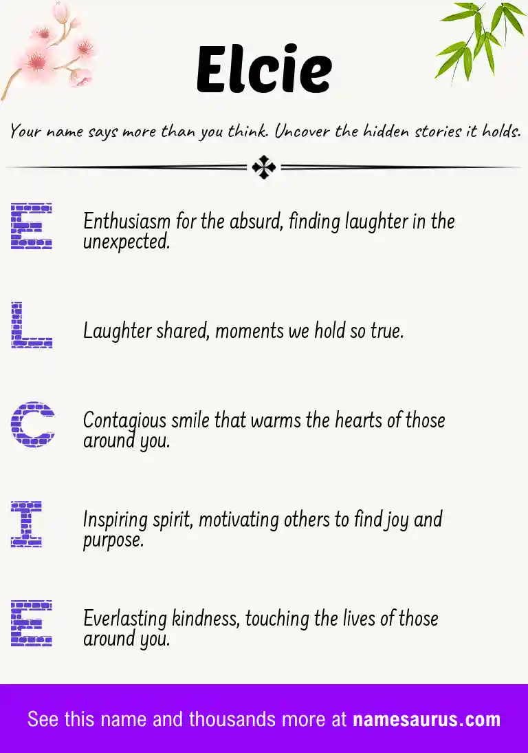 Acrostic poem about Elcie.