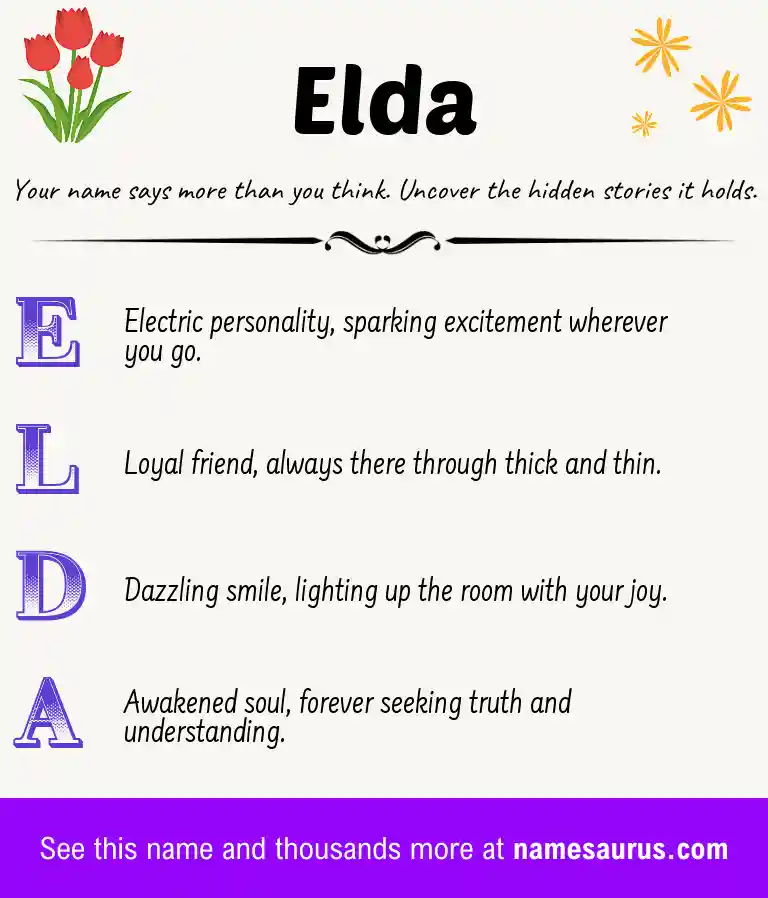 Acrostic poem about Elda.