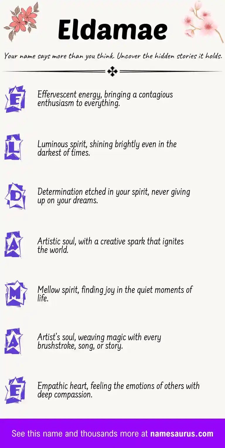 Acrostic poem about Eldamae.