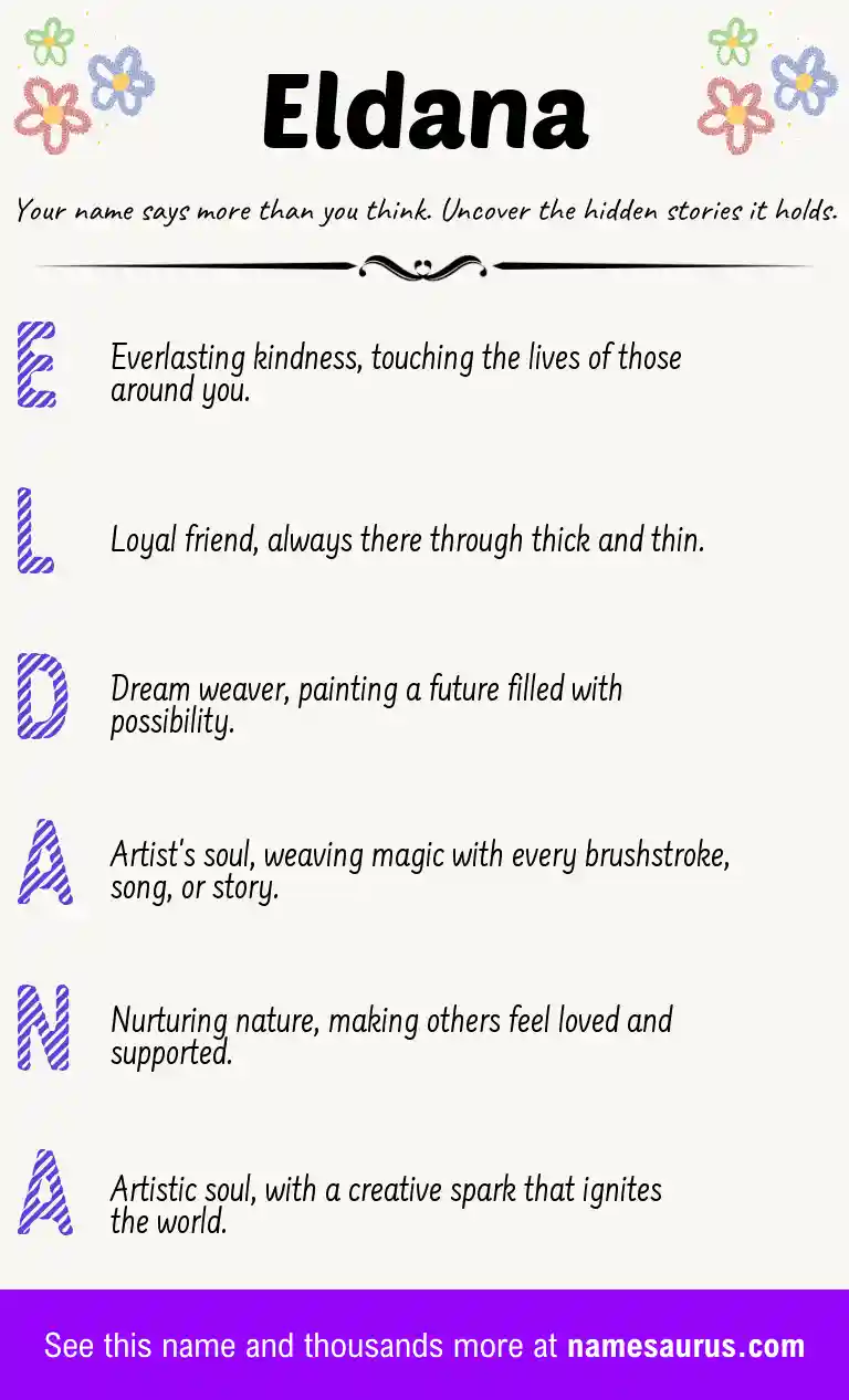 Acrostic poem about Eldana.