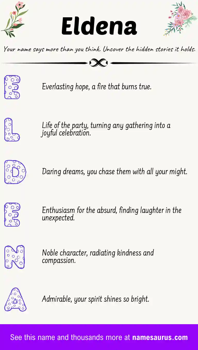 Acrostic poem about Eldena.