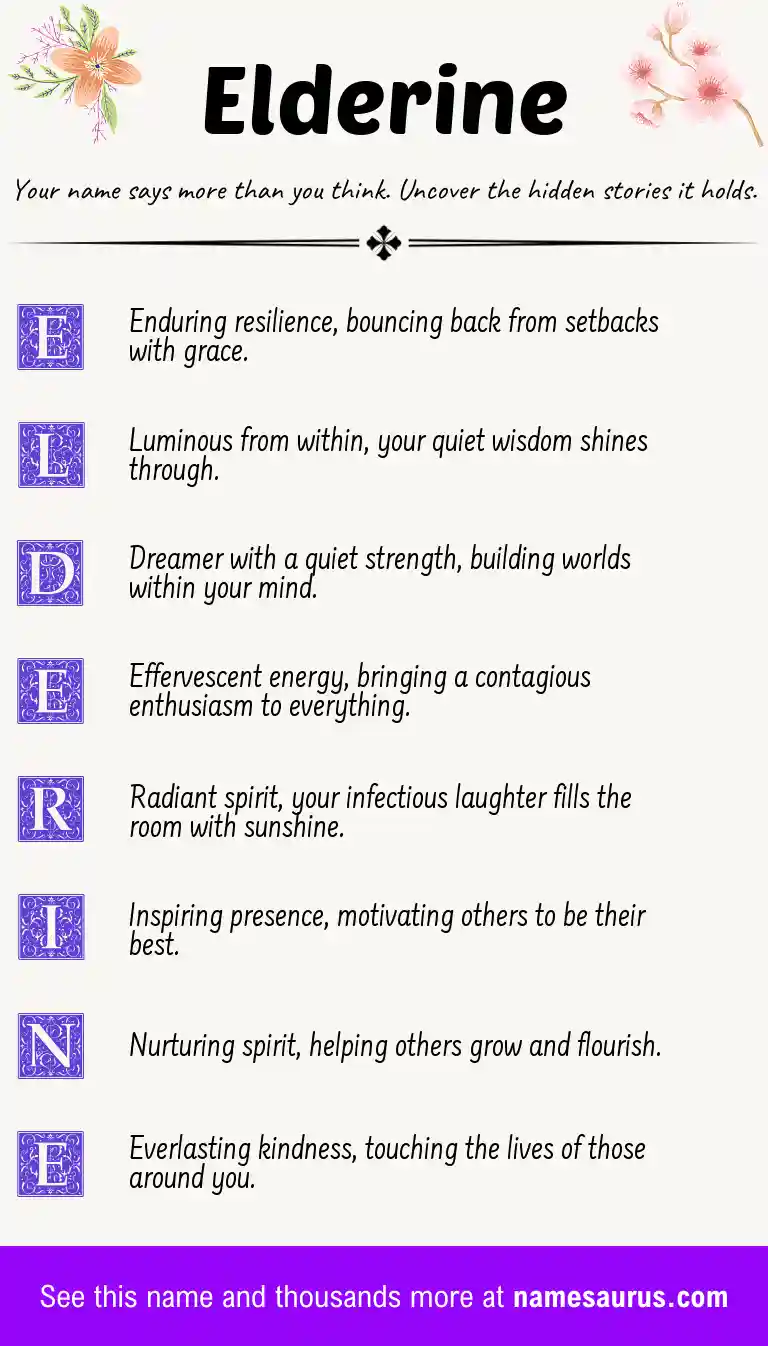 Acrostic poem about Elderine.