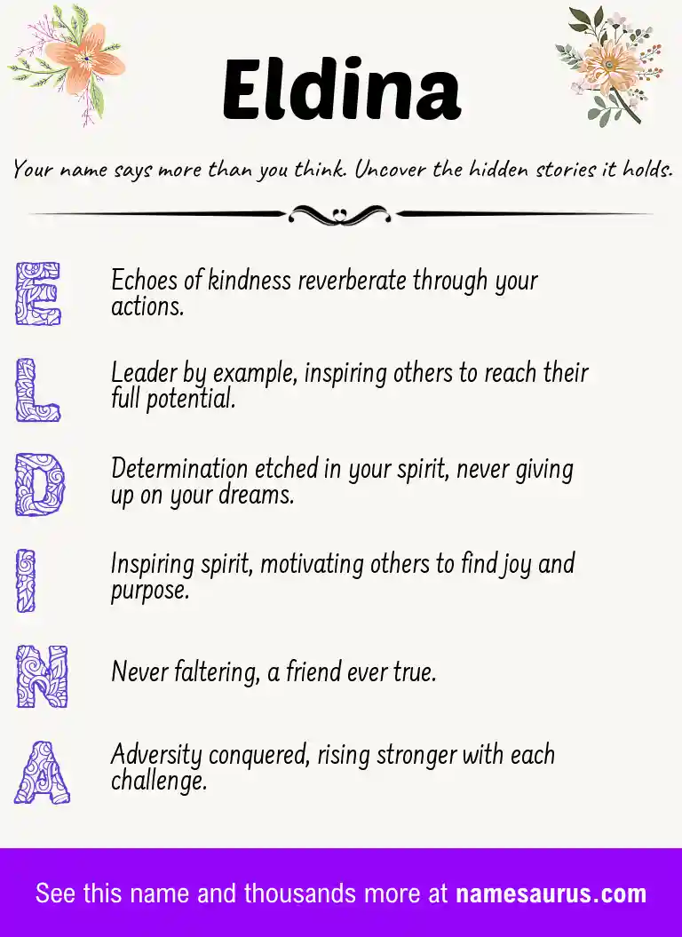 Acrostic poem about Eldina.