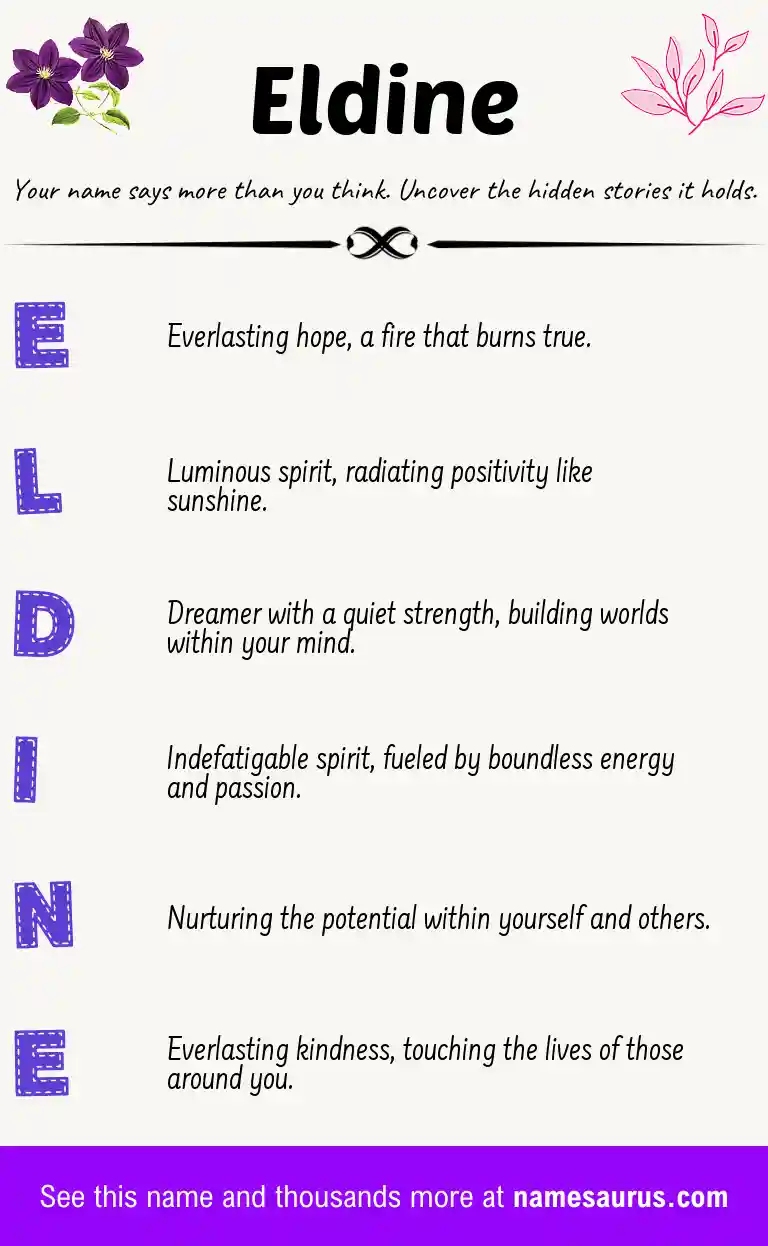 Acrostic poem about Eldine.