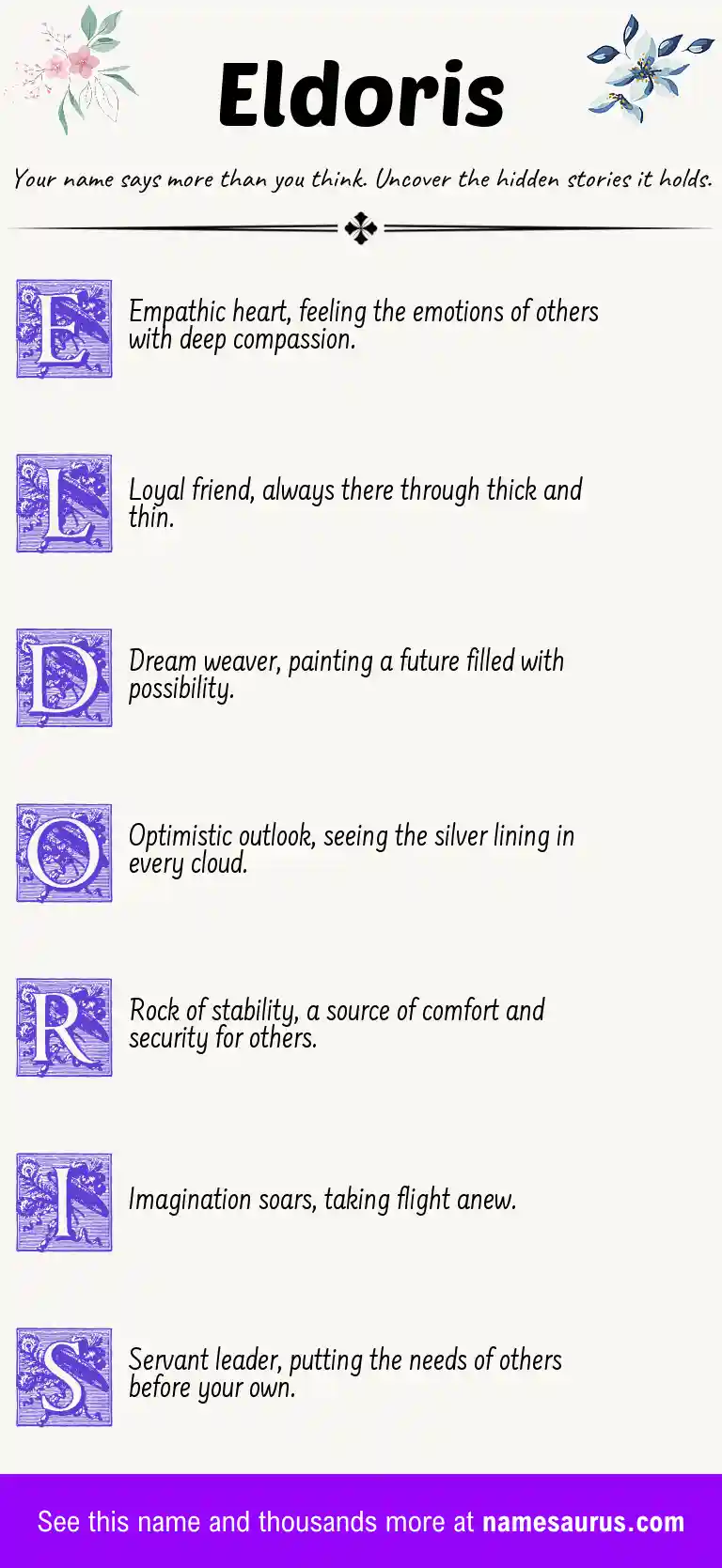 Acrostic poem about Eldoris.