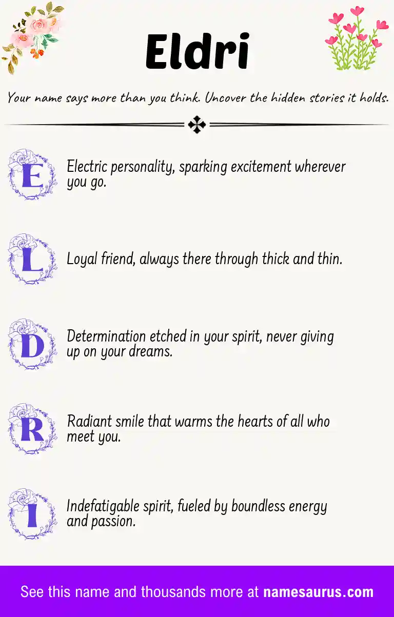 Acrostic poem about Eldri.