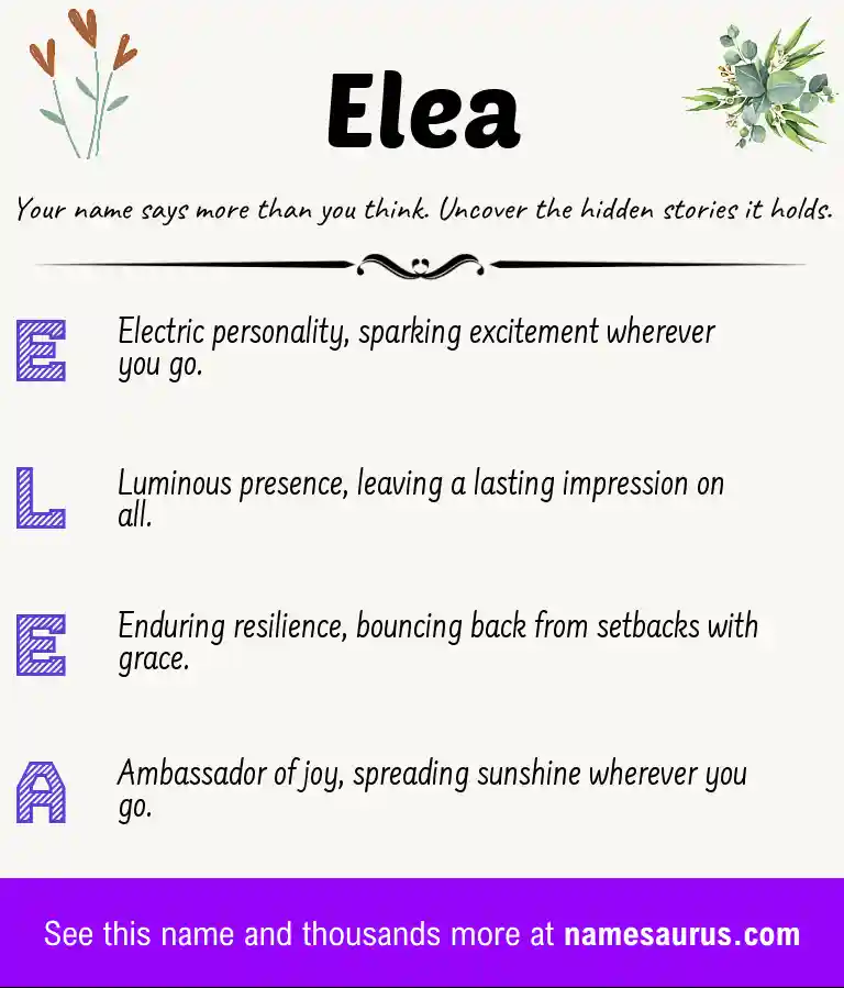 Acrostic poem about Elea.