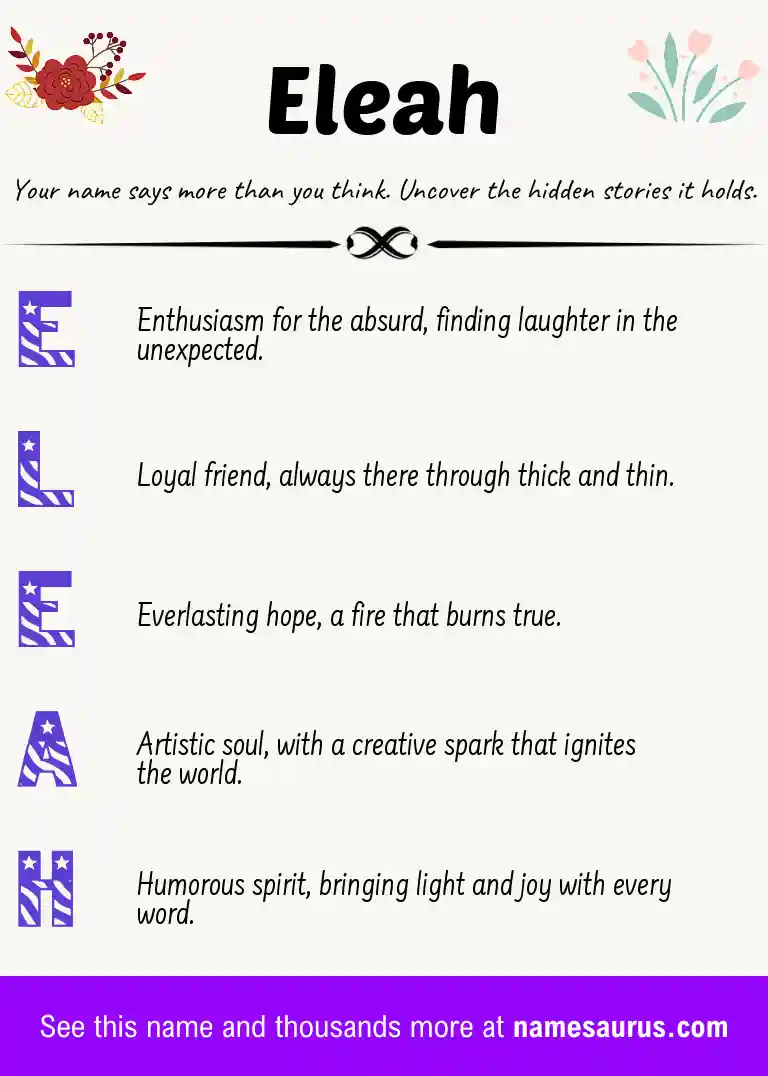Acrostic poem about Eleah.