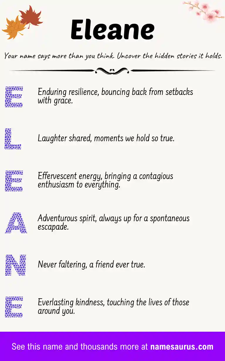 Acrostic poem about Eleane.