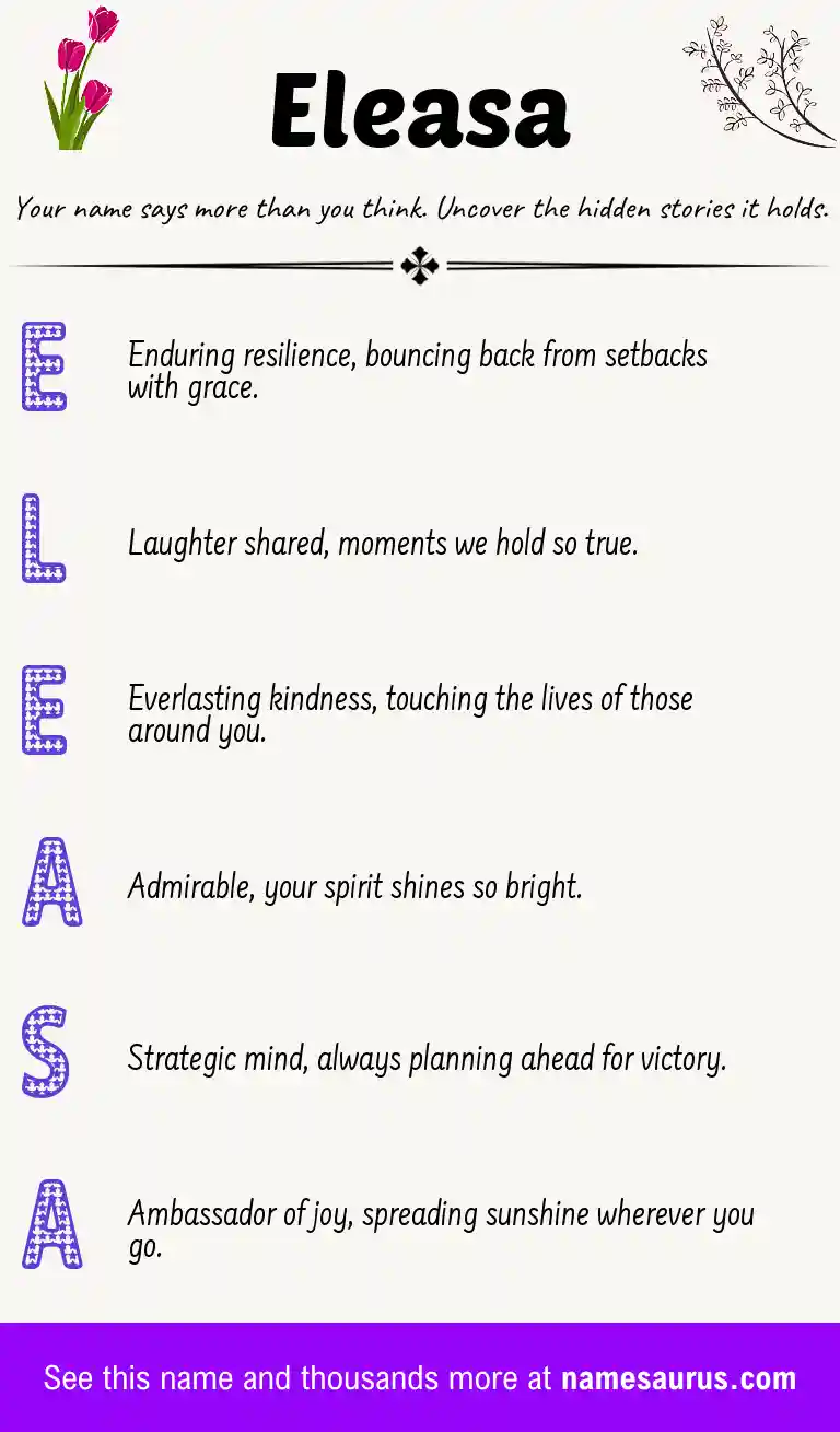 Acrostic poem about Eleasa.