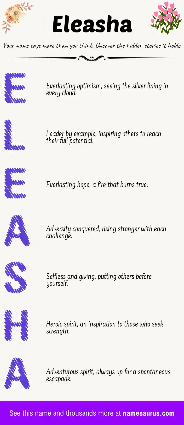 Acrostic poem about Eleasha.