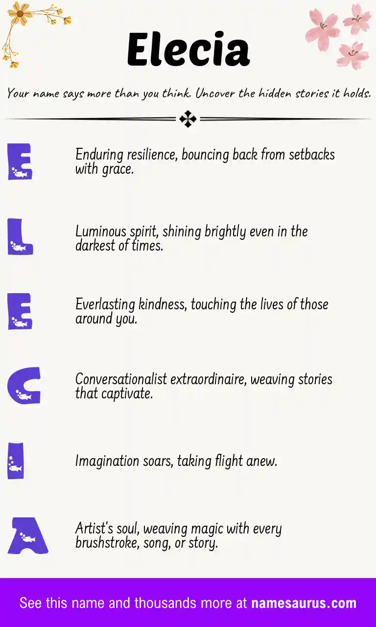 Acrostic poem about Elecia.