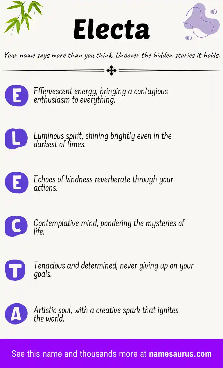 Acrostic poem about Electa.