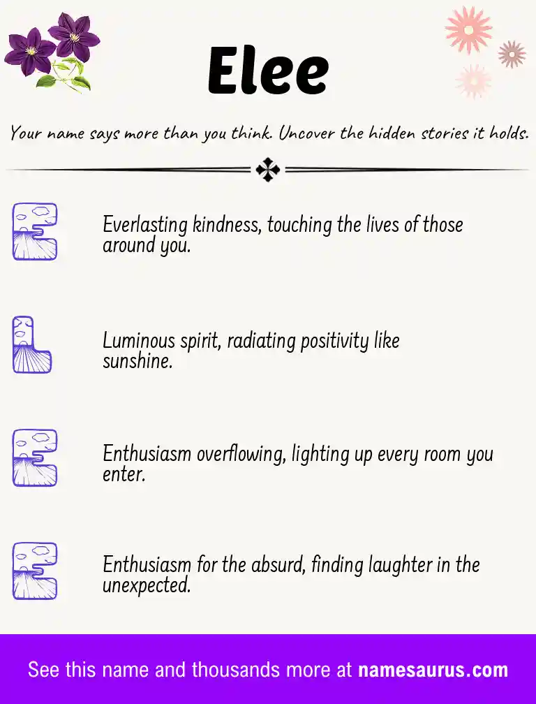 Acrostic poem about Elee.