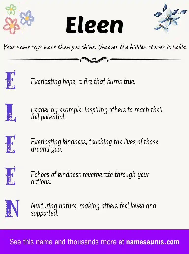 Acrostic poem about Eleen.