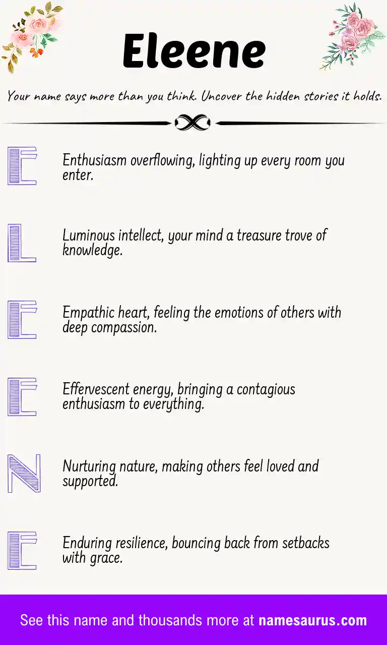 Acrostic poem about Eleene.