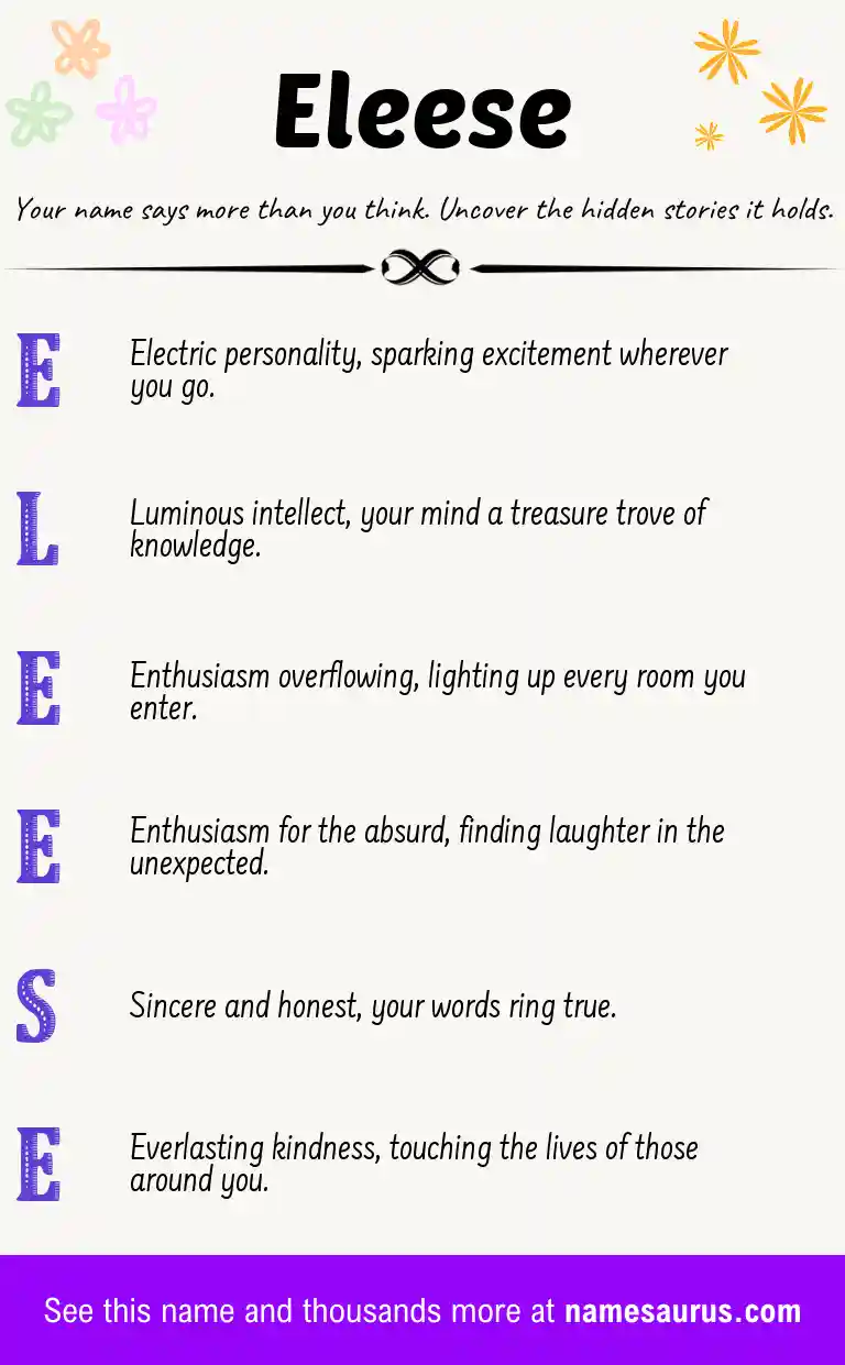 Acrostic poem about Eleese.