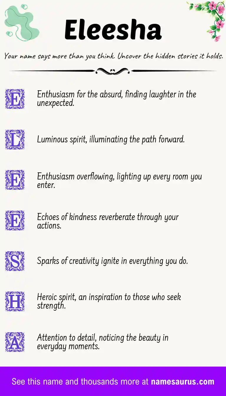Acrostic poem about Eleesha.