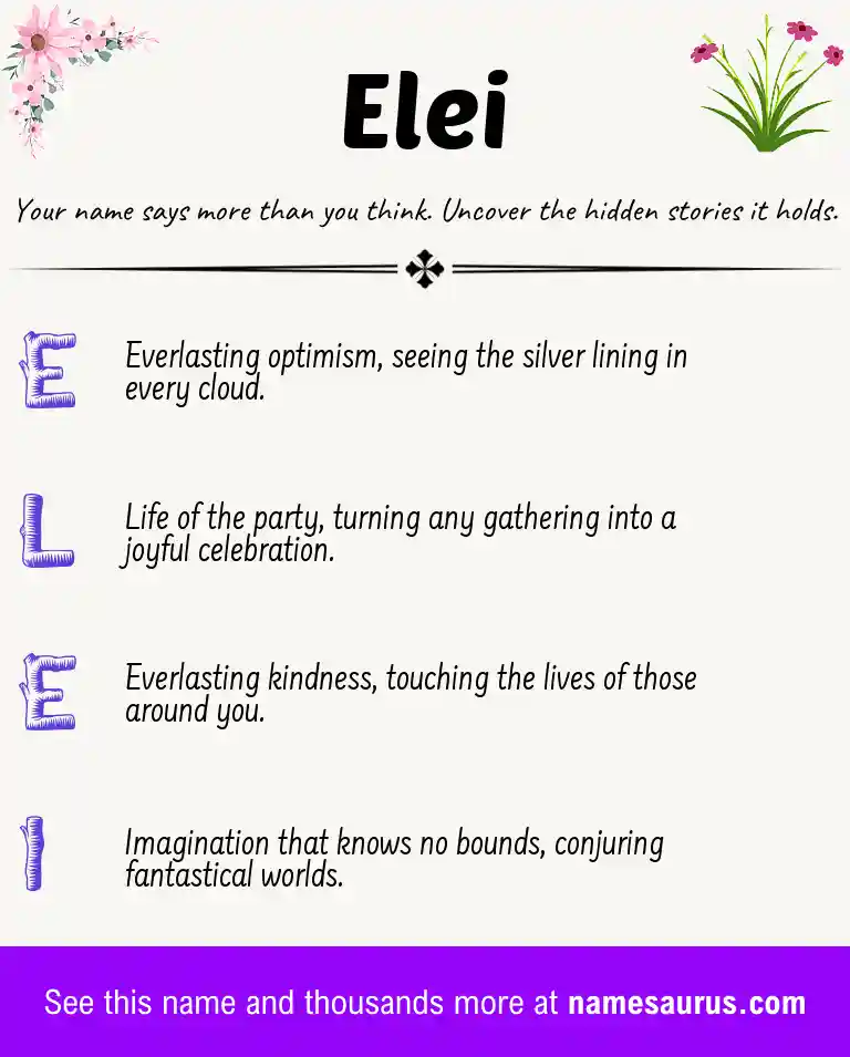 Acrostic poem about Elei.