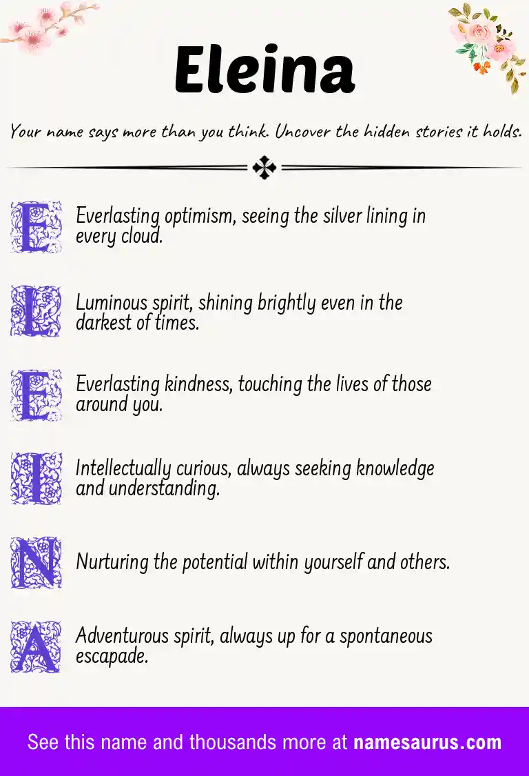 Acrostic poem about Eleina.
