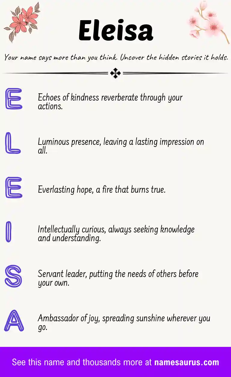 Acrostic poem about Eleisa.