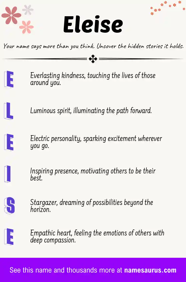 Acrostic poem about Eleise.