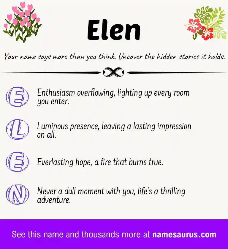 Acrostic poem about Elen.