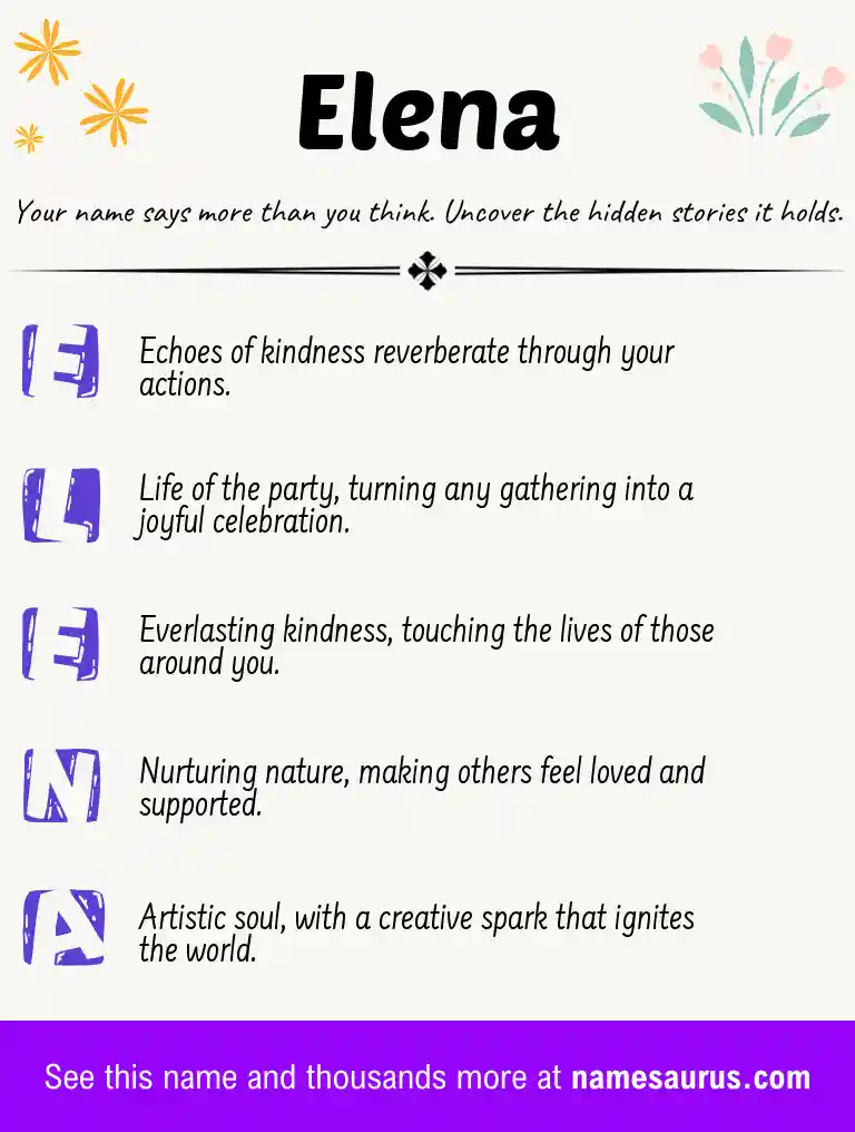 Acrostic poem about Elena.