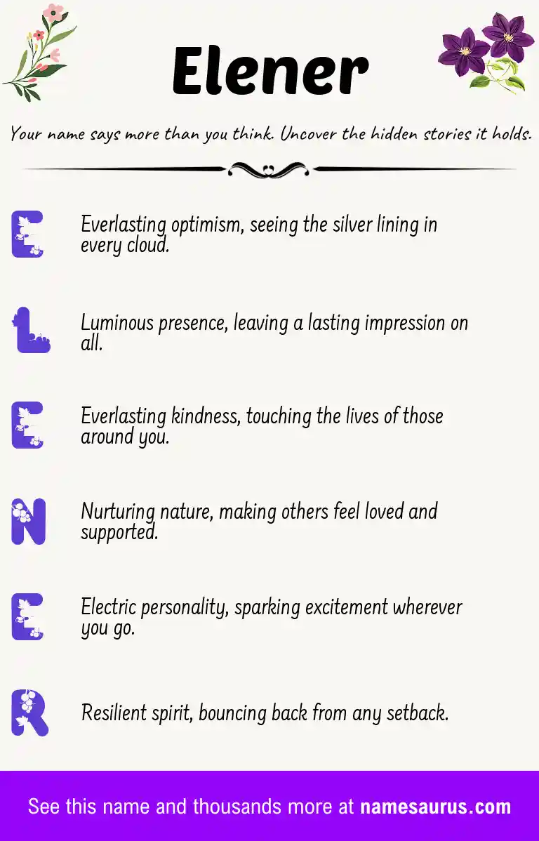 Acrostic poem about Elener.