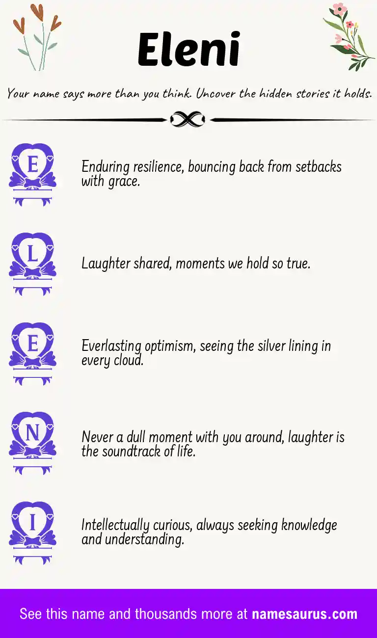 Acrostic poem about Eleni.