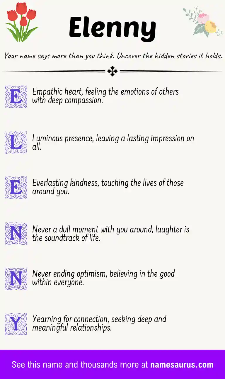 Acrostic poem about Elenny.