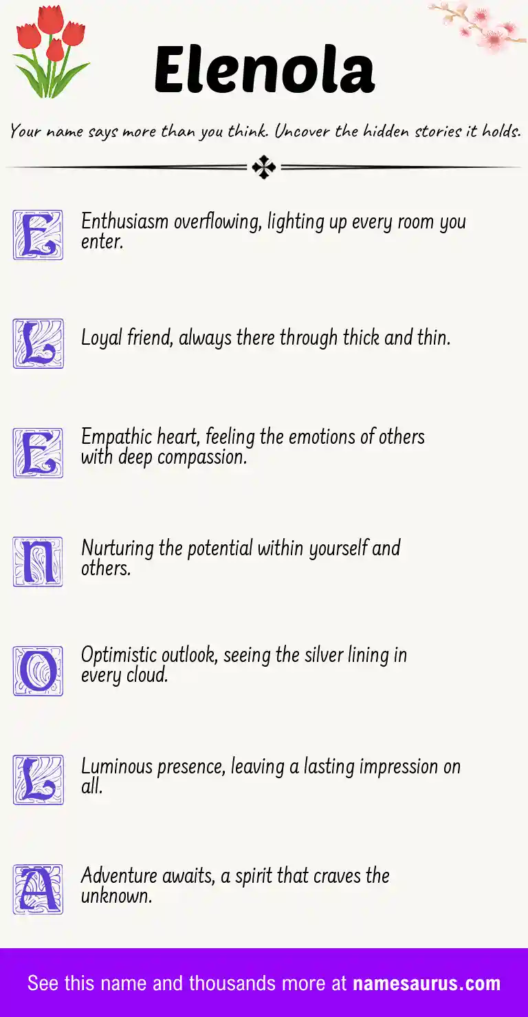 Acrostic poem about Elenola.