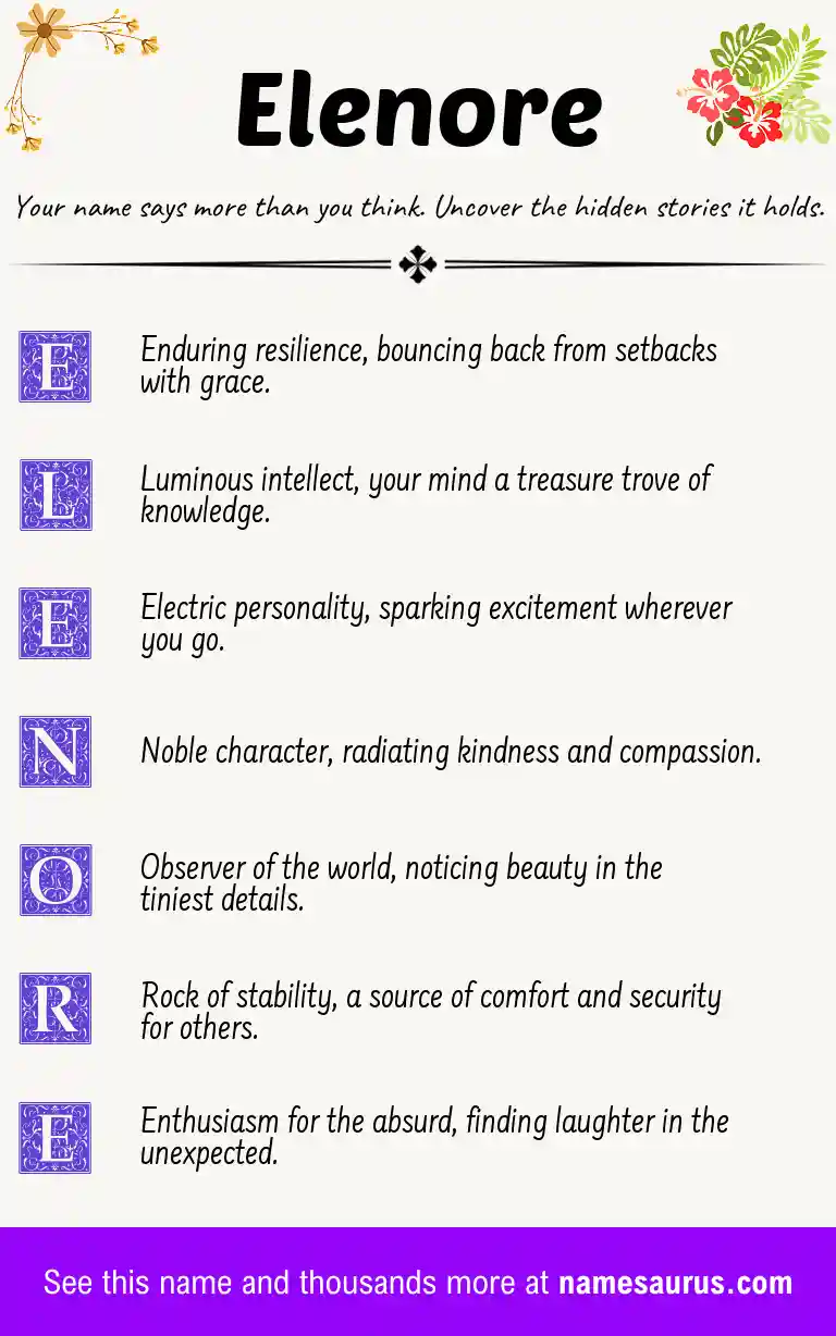 Acrostic poem about Elenore.