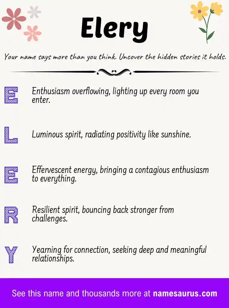 Acrostic poem about Elery.