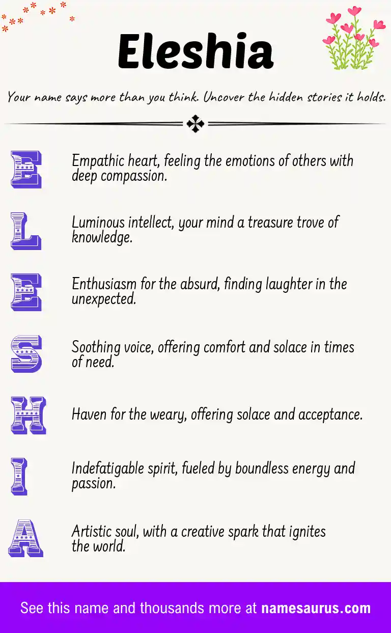 Acrostic poem about Eleshia.
