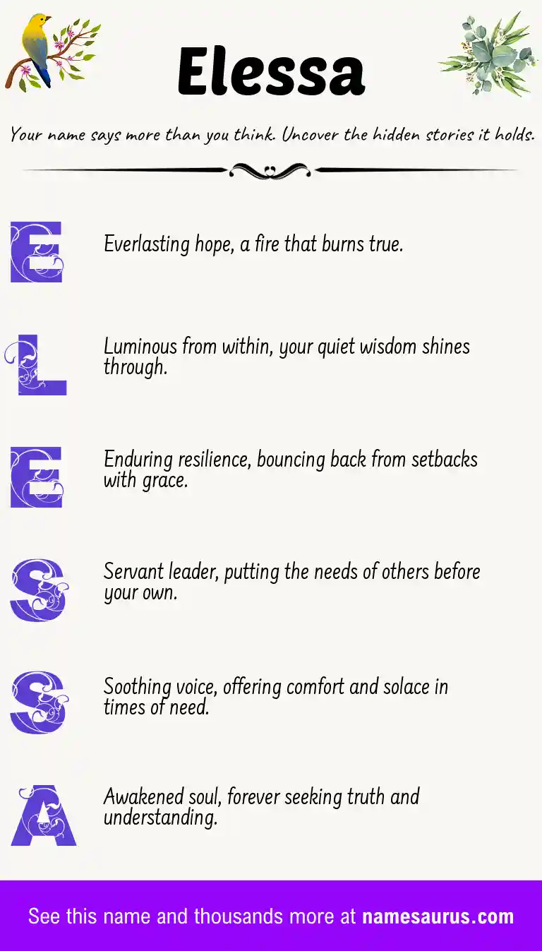Acrostic poem about Elessa.