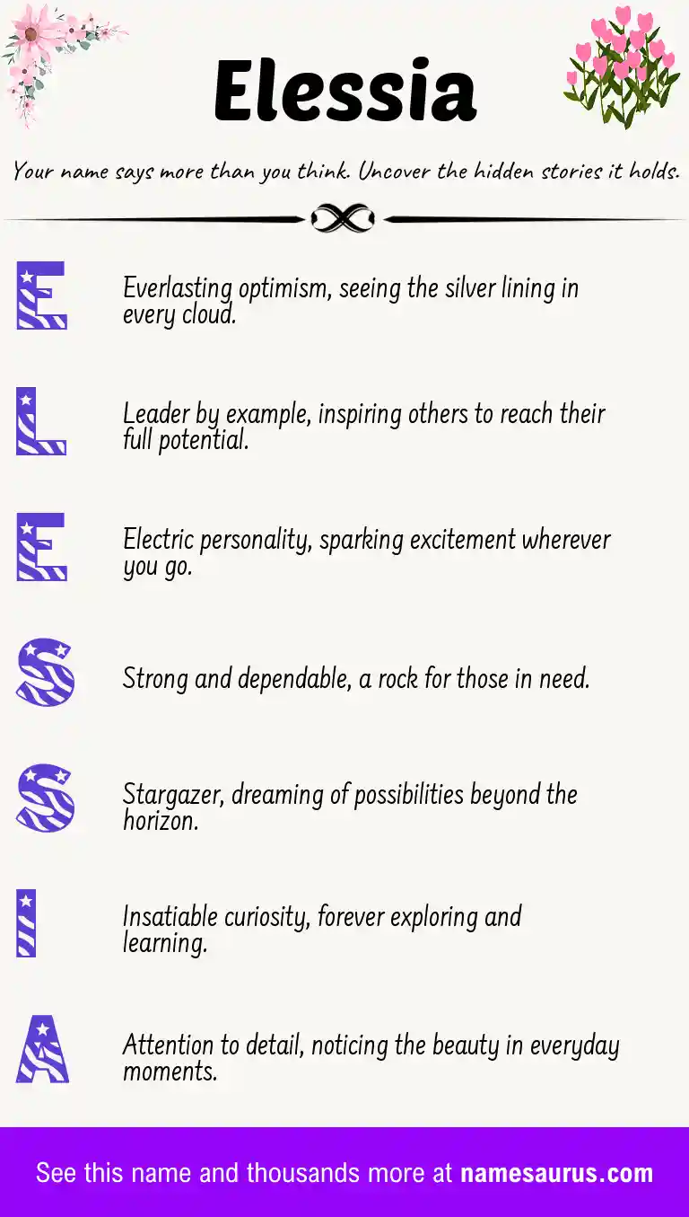 Acrostic poem about Elessia.