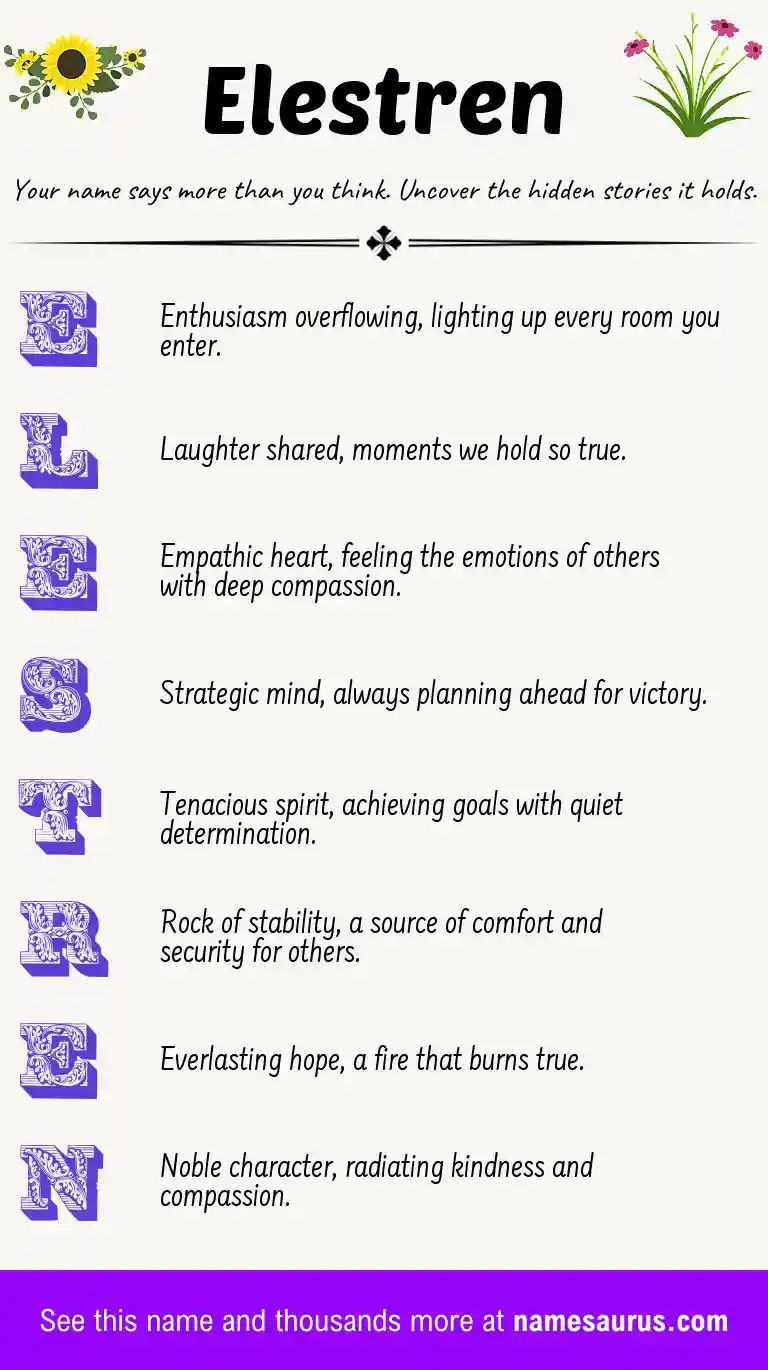 Acrostic poem about Elestren.