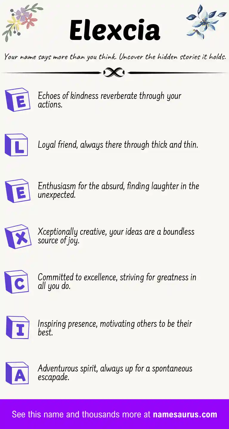 Acrostic poem about Elexcia.