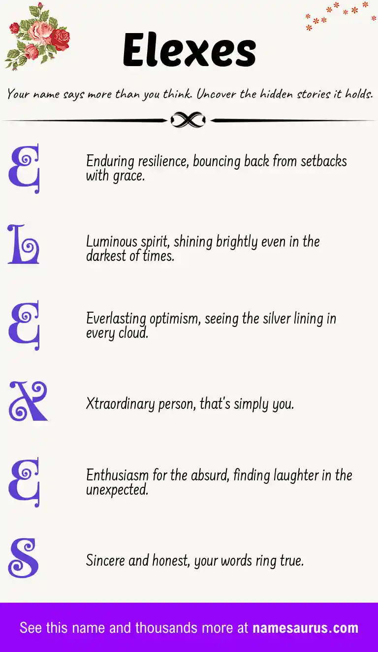 Acrostic poem about Elexes.